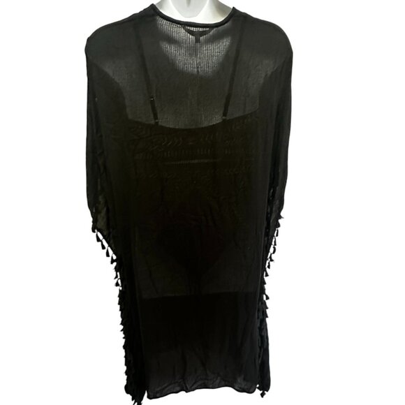 Walter Baker Acapulco Kaftan Swim Cover Up Black One Size NWT Summer Boho - Picture 3 of 11